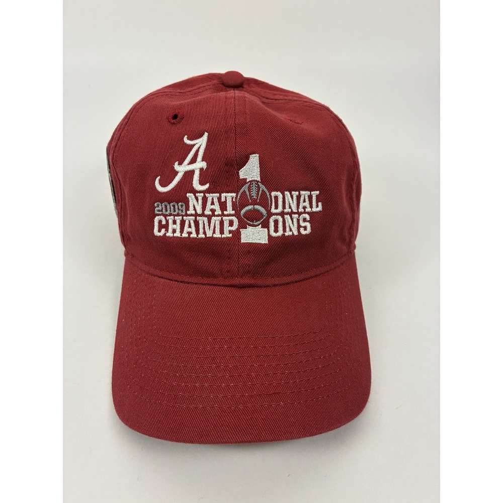 Nike Alabama Crimson Tide 2009 National Champions Adjustable Hat‎ Red BCS Patch